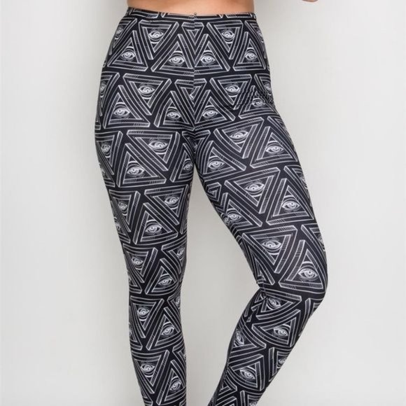 LAST PAIR ALERT: Miz Third Eye: Triangle 3D illusion Graphic Leggings XL - Picture 8 of 10